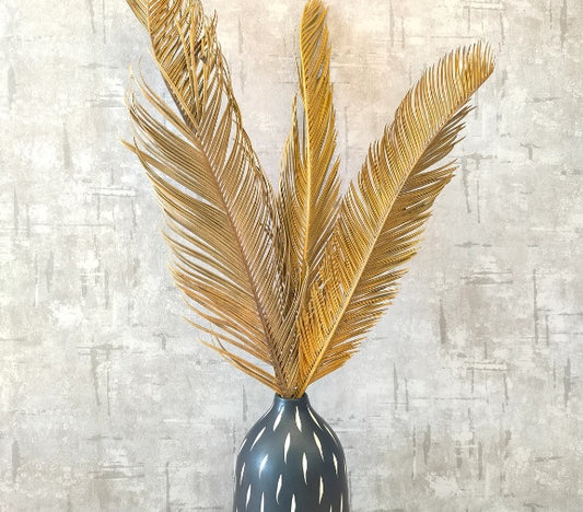 3 PCS Large Dried Golden Palm Leaves