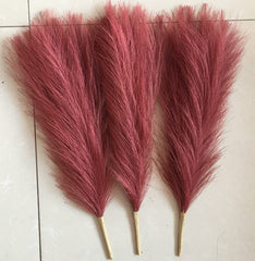 ARTIFICIAL PAMPAS RED COLOUR (SET OF 3)