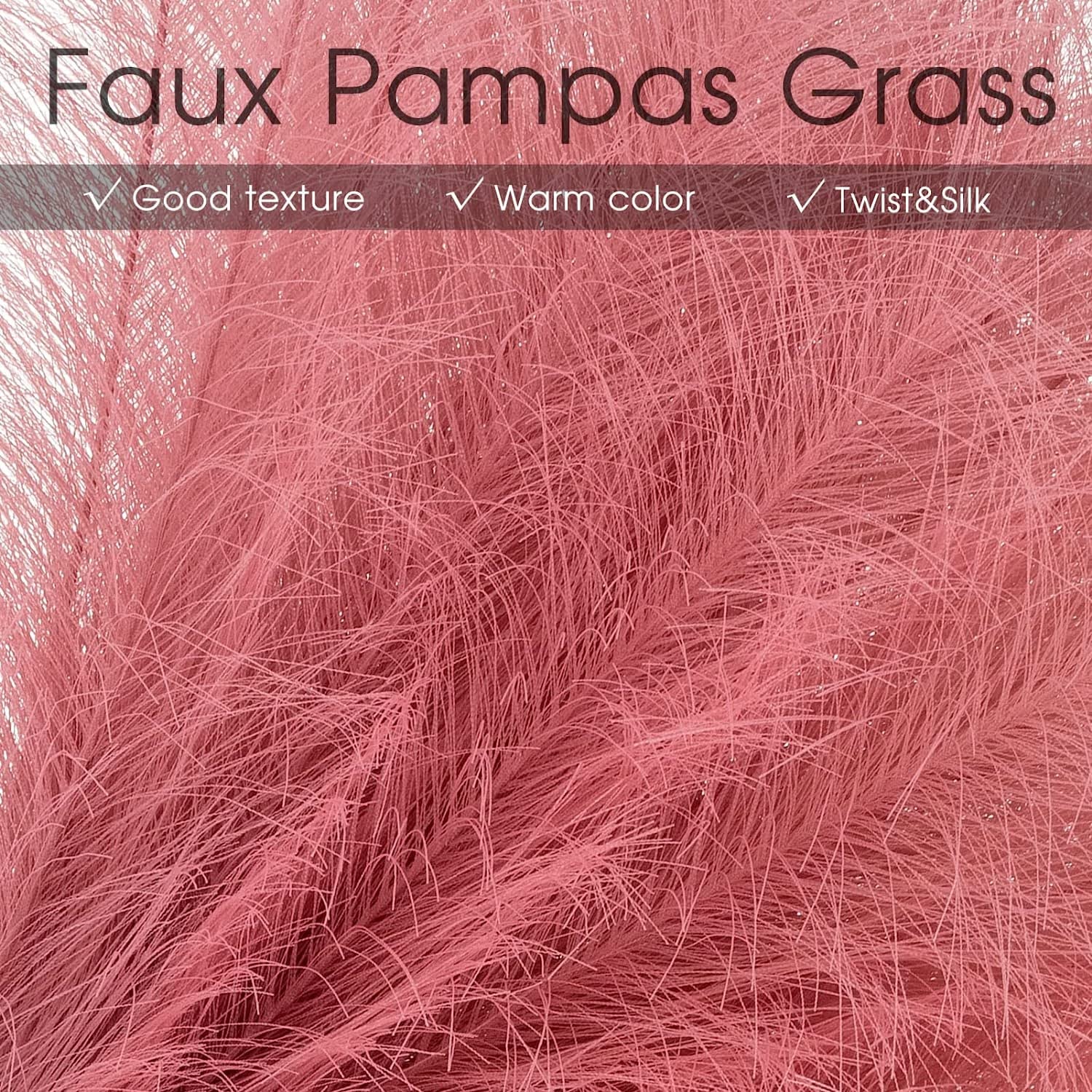 ARTIFICIAL PAMPAS RED COLOUR (SET OF 3)