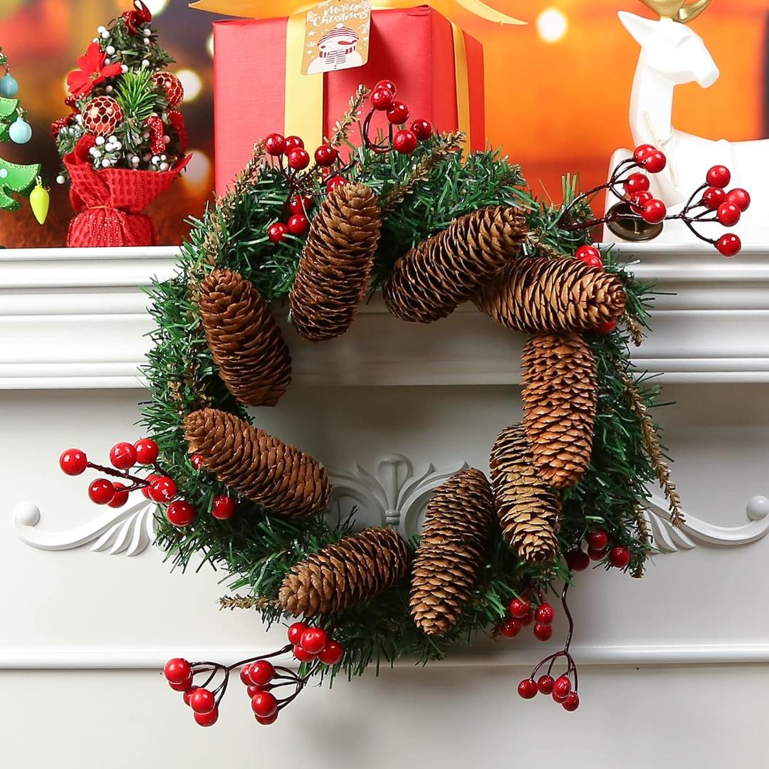 3.5-5Inch Natural Pine Cones, Big Pinecones, Christmas Natural Pinecone Ornaments (10 pieces)