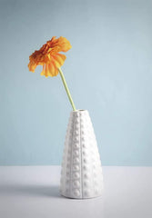 Ceramic Corn shape Flower Vase for decor White 7inch