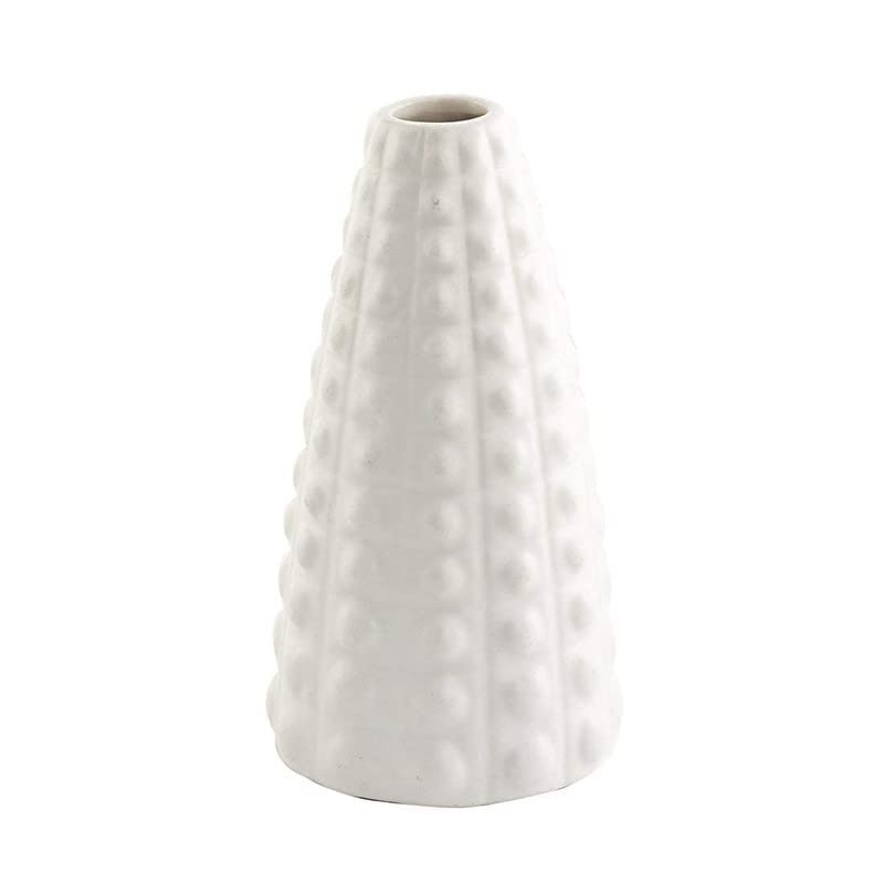 Ceramic Corn shape Flower Vase for decor White 7inch