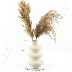 Ceramic Wave shape Flower Vase for decor White 12inch